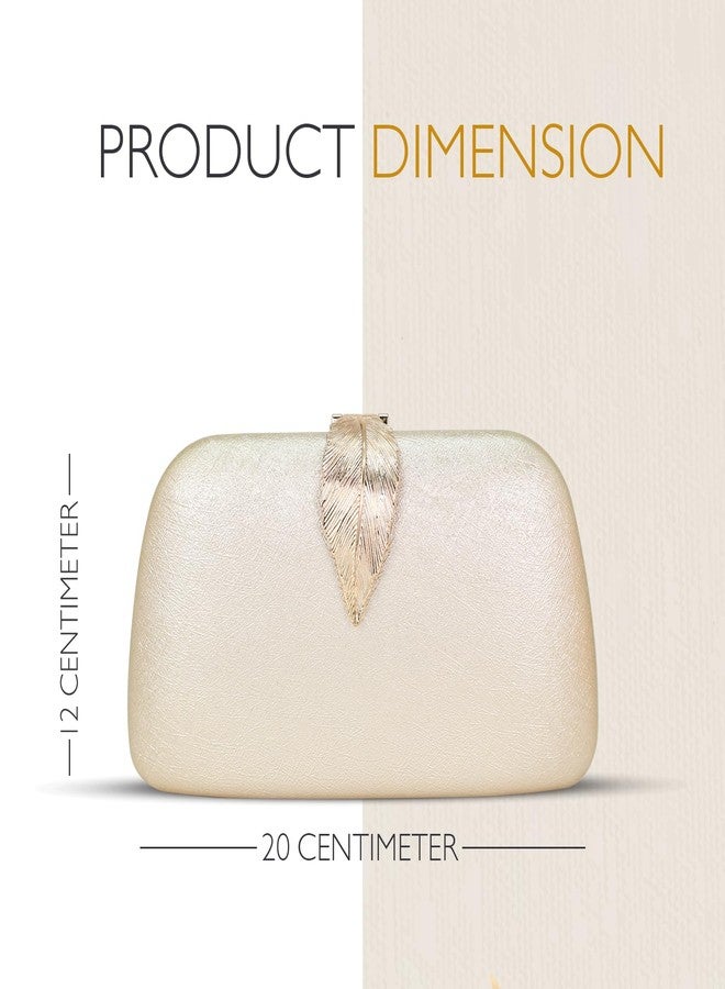 Lyrovo Evening Bag Clutch Purse for Women Ladies Sparkling Party Handbag Wedding Bag (PEARL WHITE) - Image 3